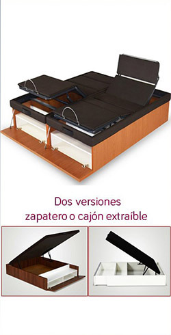 CANAPE ARTICULADO TEBAS CON ZAPATERO (UN CANAPÉ-SOMIER DOBLE ARTICULACION) - 150 x 190 cm