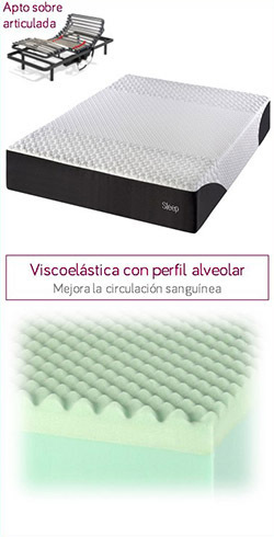 Pack de Canapé Abatible más Colchón HR con Visco más almohadas DREAM ON  135X190 cm - Natural